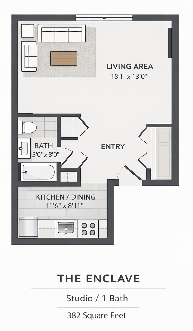 Studio - The Enclave floor plan